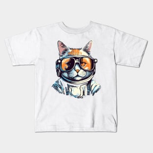 Cosmic Cool Cat Kids T-Shirt